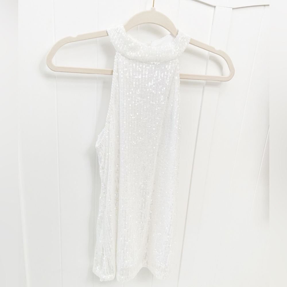 White Sequin Top